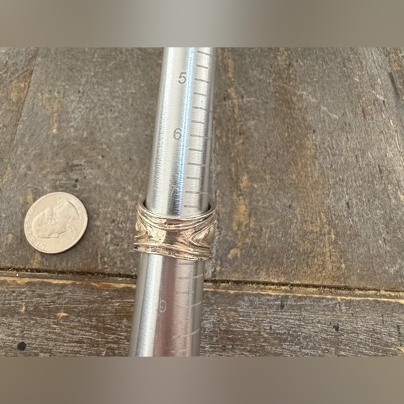 Vintage sterling silver Wide dome Ridge band Sz 7.75 ~10g - Picture 4 of 8